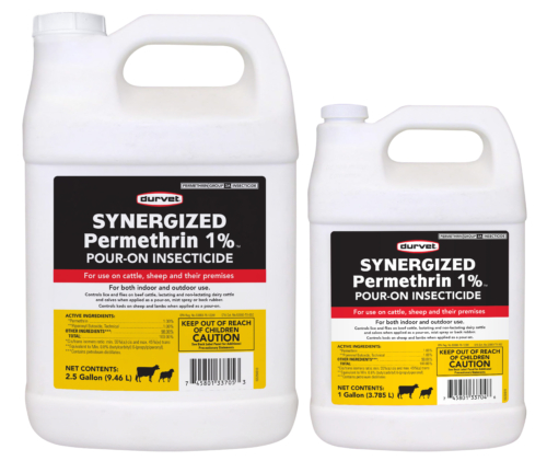 Durvet Synergized Permethrin 1% 2.5 gallon and 1 gallon jugs