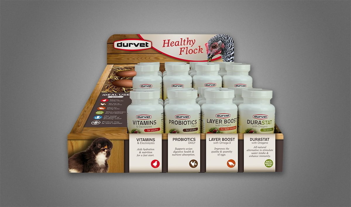 Durvet Healthy Flock Poultry Probiotics - 100g, Supports Digestive Health For All Ages & Species